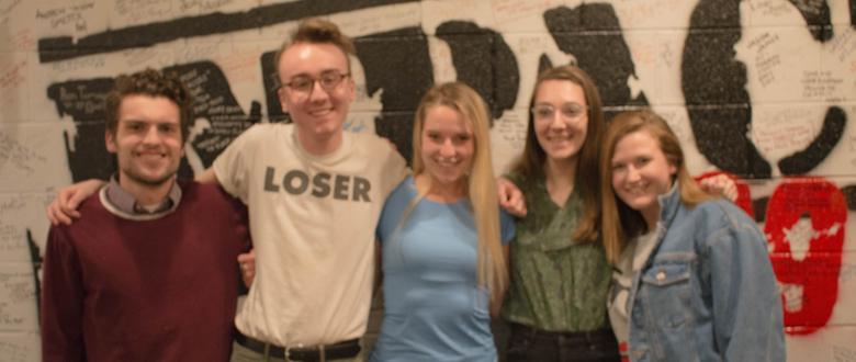 Left to right: Ryan Carlson, Andy Campbell, Katie Nichols, Sarah Dropsey, Megan Martine (not pictured: Mickey Dejong)