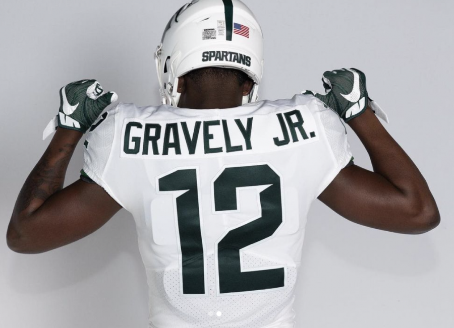 MSU 2021 safety Michael Gravely Jr during a photoshoot/ Photo Credit: MSU Athletic Communications 