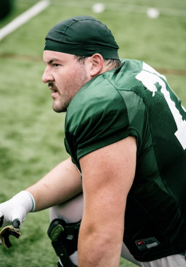 MSU offensive tackle Kevin Jarvis during 2021 fall camp/ Photo Credit: MSU Athletic Communications 