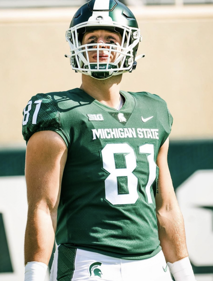 MSU tight end Parks Gissinger during a game in 2019/ Photo Credit: MSU Athletic Communications 
