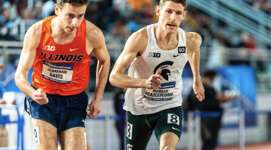 MSUs+Morgan+Beadlescomb+runs+at+the+2022+NCAA+Indoor+Track+and+Field+Championships%2F+Photo+Credit%3A+MSU+Athletic+Communications++