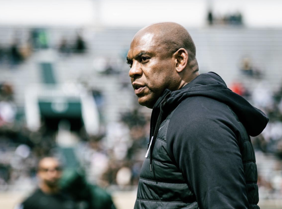MSU head coach Mel Tucker looks on during the 2022 spring game on April 16, 2022/ Photo Credit: MSU Athletic Communications