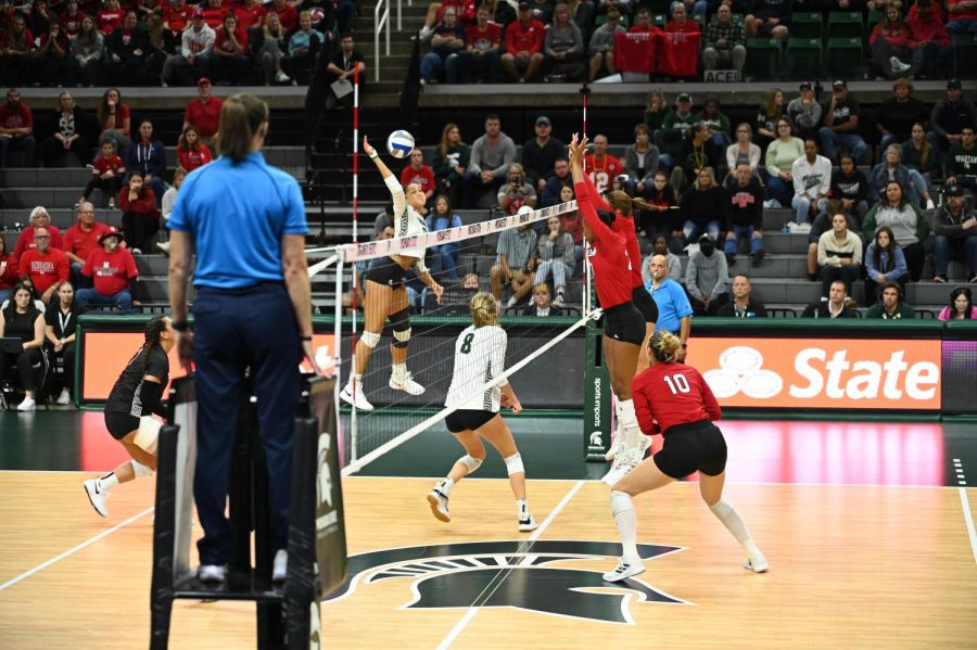 MSU volleyball vs. Rutgers./ Photo credit: Jack Moreland