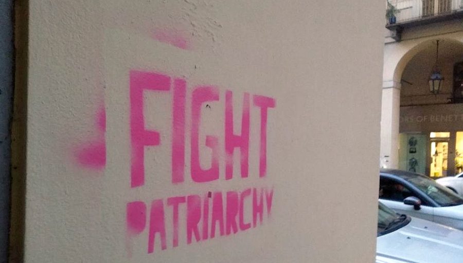 File:Fight Patriarchy graffiti in Turin.jpg by Prof.lumacorno is licensed under CC BY-SA 4.0 . 