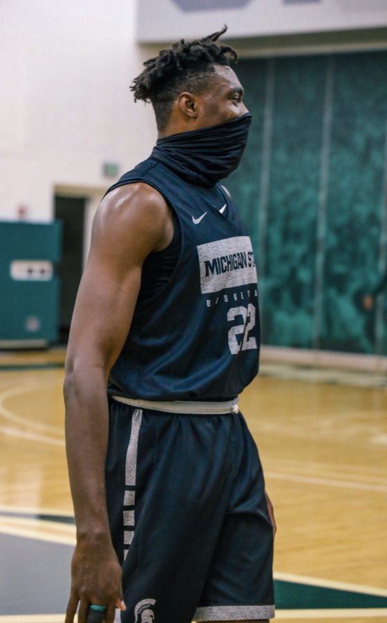 MSU forward Mady Sissoko participates in practice/ Photo Credit: MSU Athletic Communications
