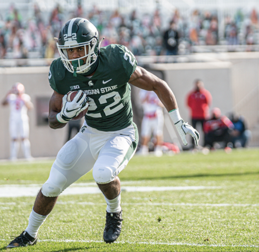 Jordan Simmons makes a cut against Indiana/ Photo Credit: MSU Athletic Communications