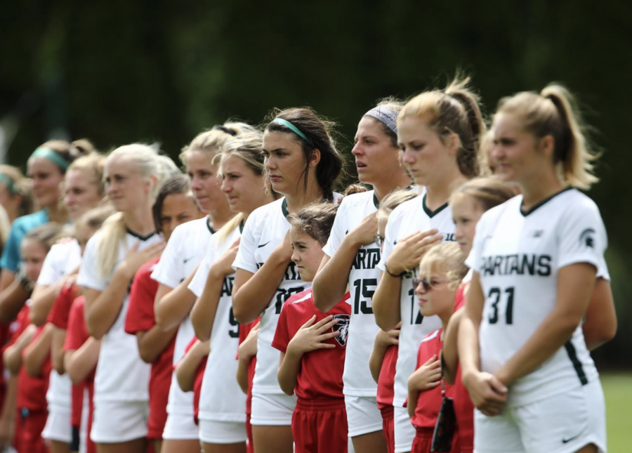 The MSU womens soccer team/ Photo Credit: MSU Athletic Communications

