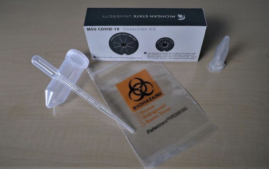 An MSU COVID-19 detection kit/ Photo Credit: MSU University Communications