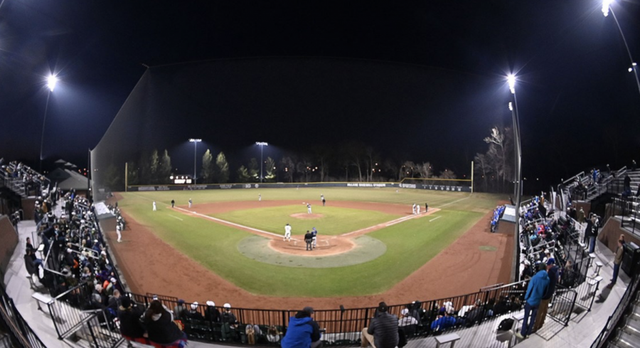 McLane Baseball Stadium at night/ Photo Credit: MSU Athletic Communications







