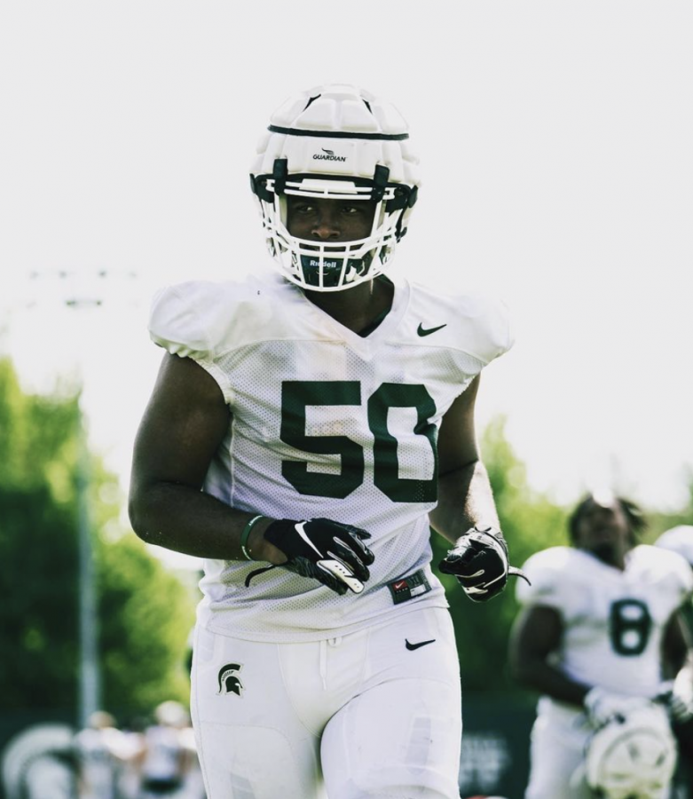 MSU defensive end Tyson Watson during 2021 fall camp/ Photo Credit: MSU Athletic Communications 