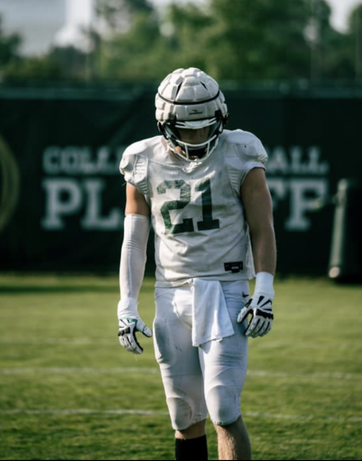 MSU+linebacker+Chase+Kline+during+2021+fall+practice%2F+Photo+Credit%3A+MSU+Athletic+Communications+