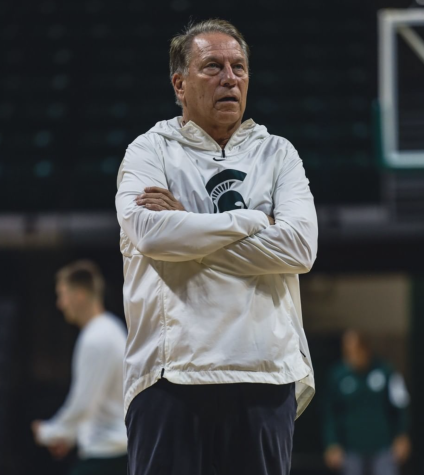 MSU head coach Tom Izzo watches his team warm up in 2020/ Photo Credit: MSU Athletic Communications