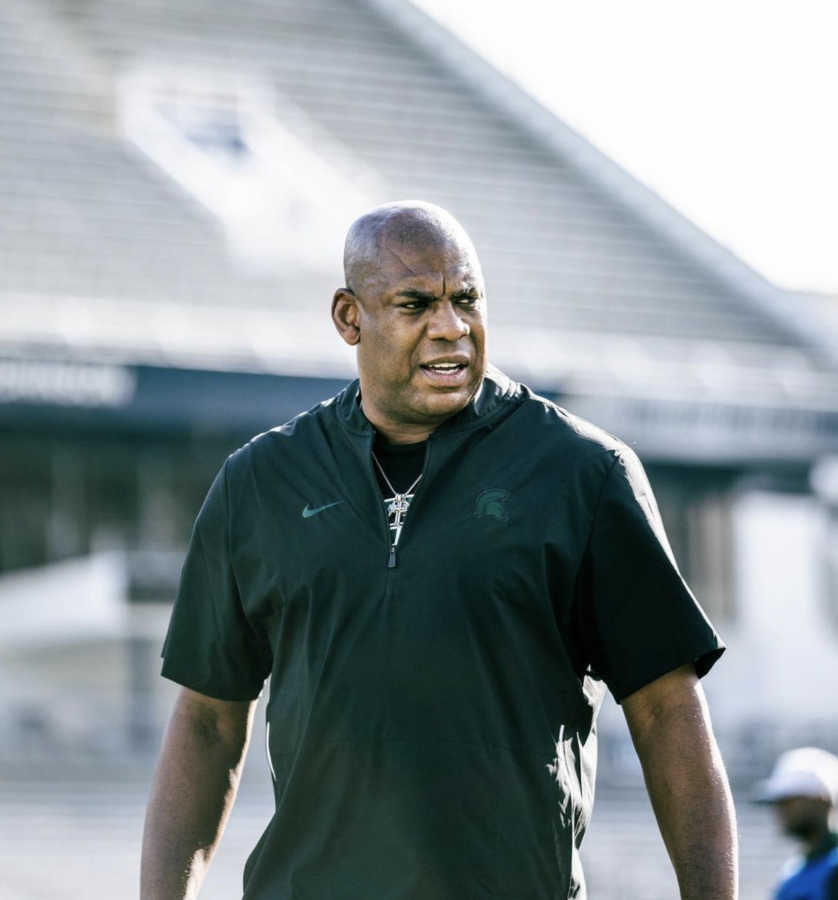 MSU head coach Mel Tucker oversees practice on Dec. 26 in preparation for the 2021 Peach Bowl against No. 13 Pittsburgh/ Photo Credit: MSU Athletic Communications 