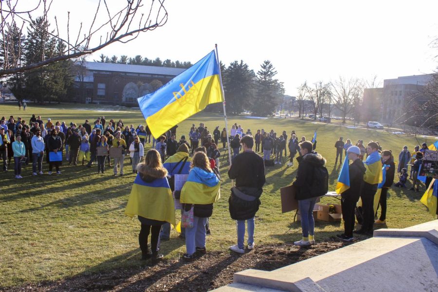 Rally held to show solidarity with Ukraine held at Michigan State