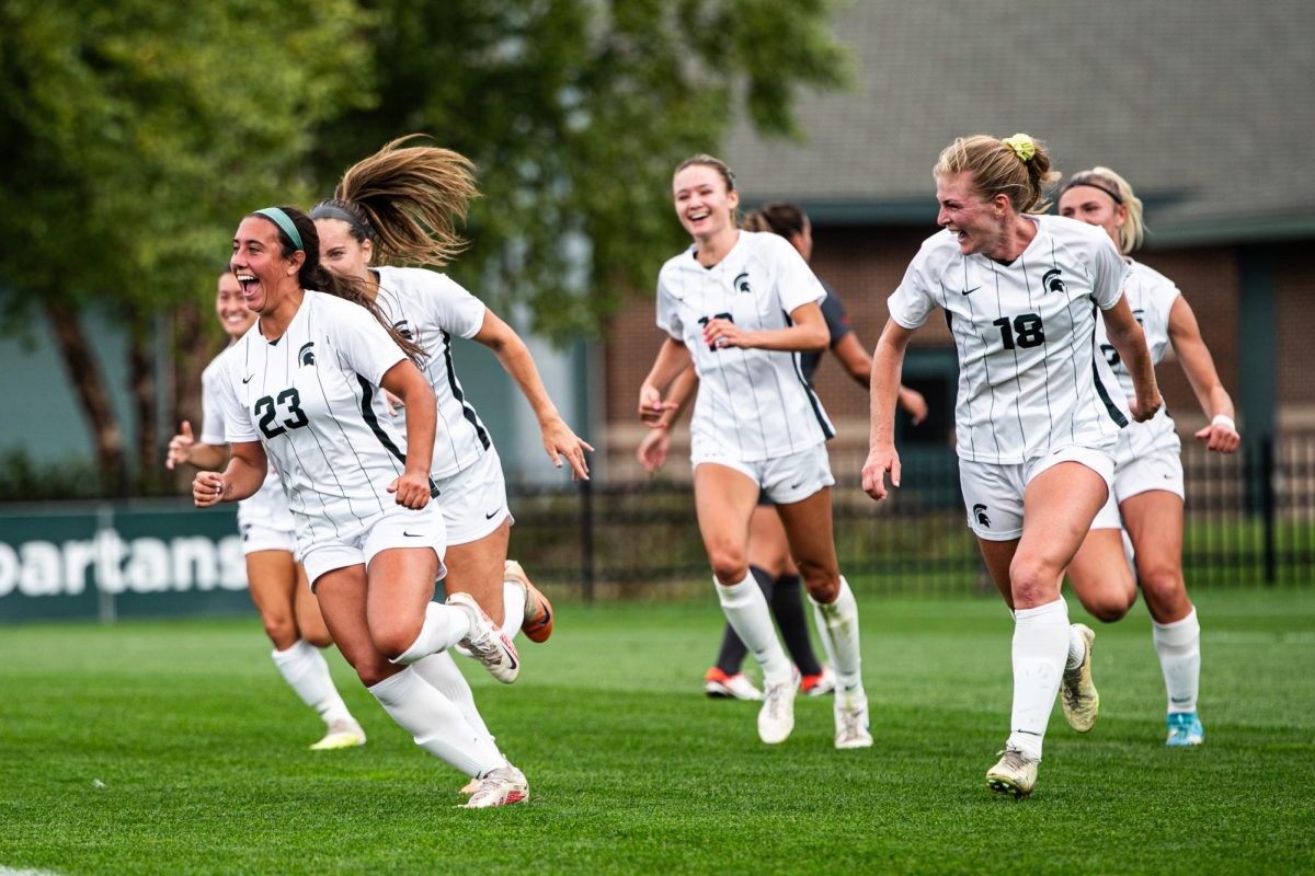 Bella+Najera+celebrates+with+her+teammates+after+scoring+a+goal+in+the+first+half+against+Ohio+State+at+DeMartin+Stadium+on+Sunday%2C+September+17%2C+2023.