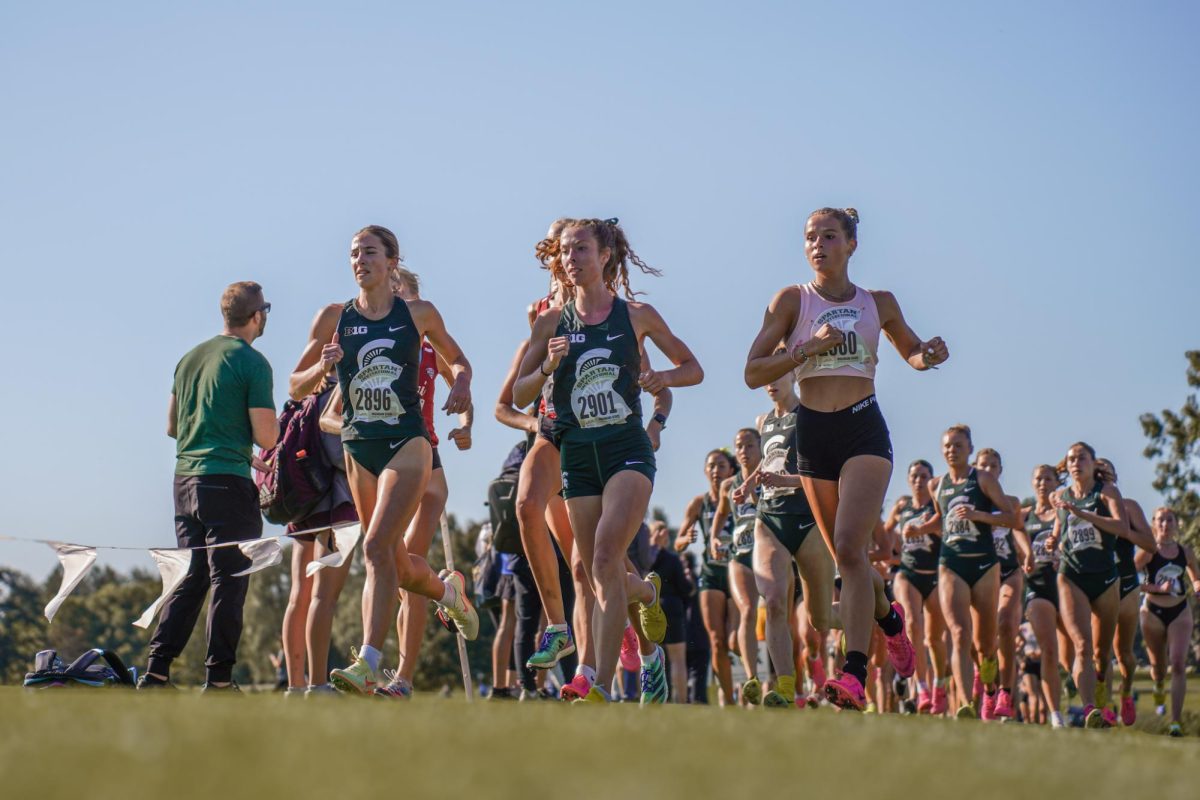 Michigan state womens cross country runners competing in the Big Ten championships on Friday, October 27th in Madison, Wisconsin. 