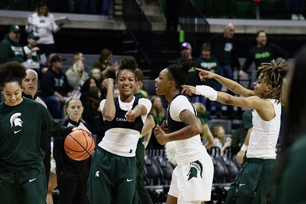The Spartans dance ahead of their matchup against Wright State on Sunday, November 12, 2023 at the Breslin Center.