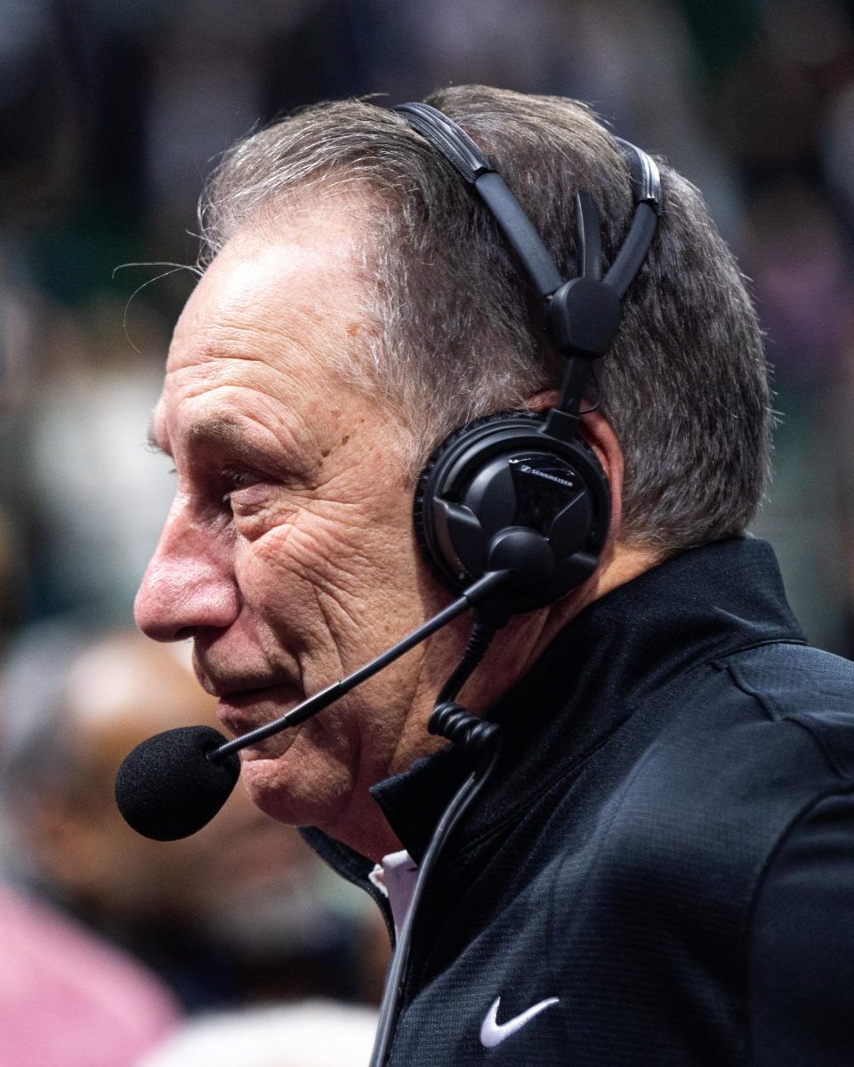 MSU Head Coach Tom Izzo is interviewed after earning his team defeated Michigan on Tuesday, Jan. 30, 2024 at the Breslin Center for his 700th career win.