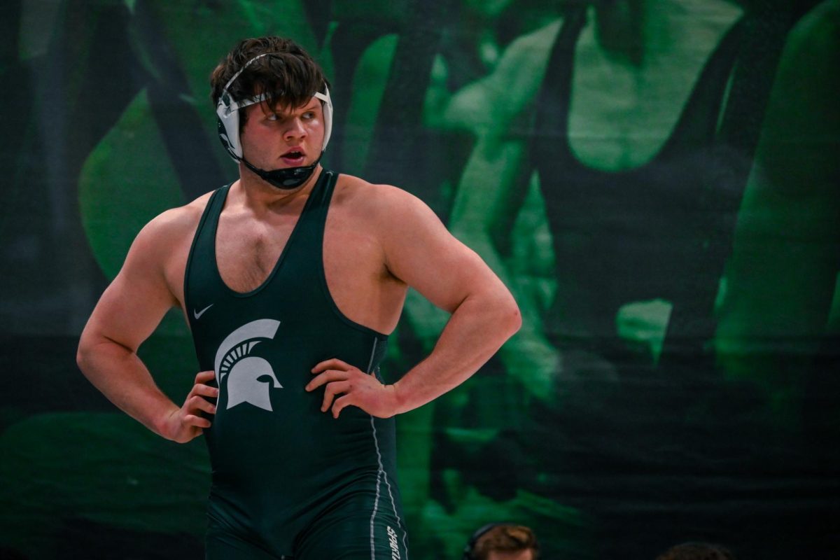 MSU redshirt freshman and Lansing-area local Josh Terrill leads the Spartans in wins with an overall record of 25-10 heading into MSUs matchup at Maryland on Sunday, Feb. 11, 2024. 