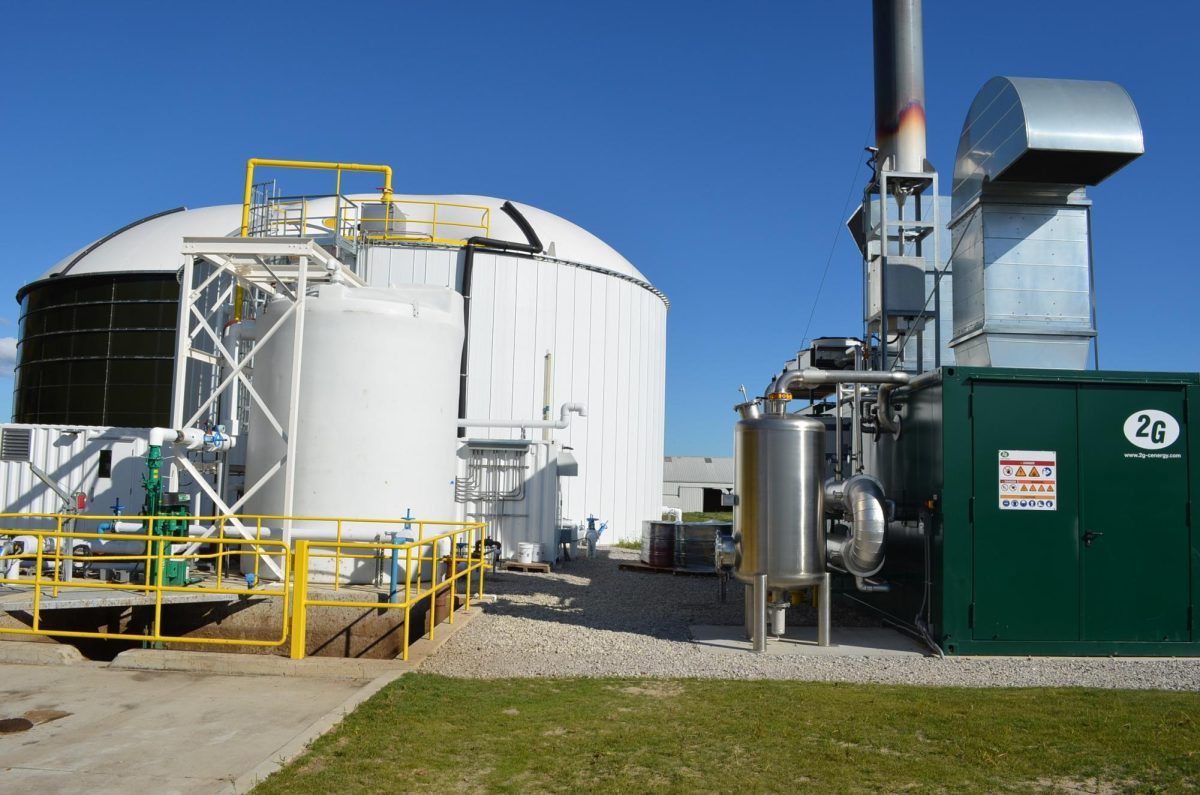 The South Campus Anaerobic Digester (SCAD) is located near the MSU Dairy Farm.