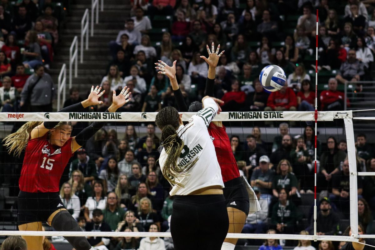 MSU OH Akasha Anderson had nine kills in the Spartans tough loss to the Cornhuskers (East Lansing, Oct. 19, 2024).