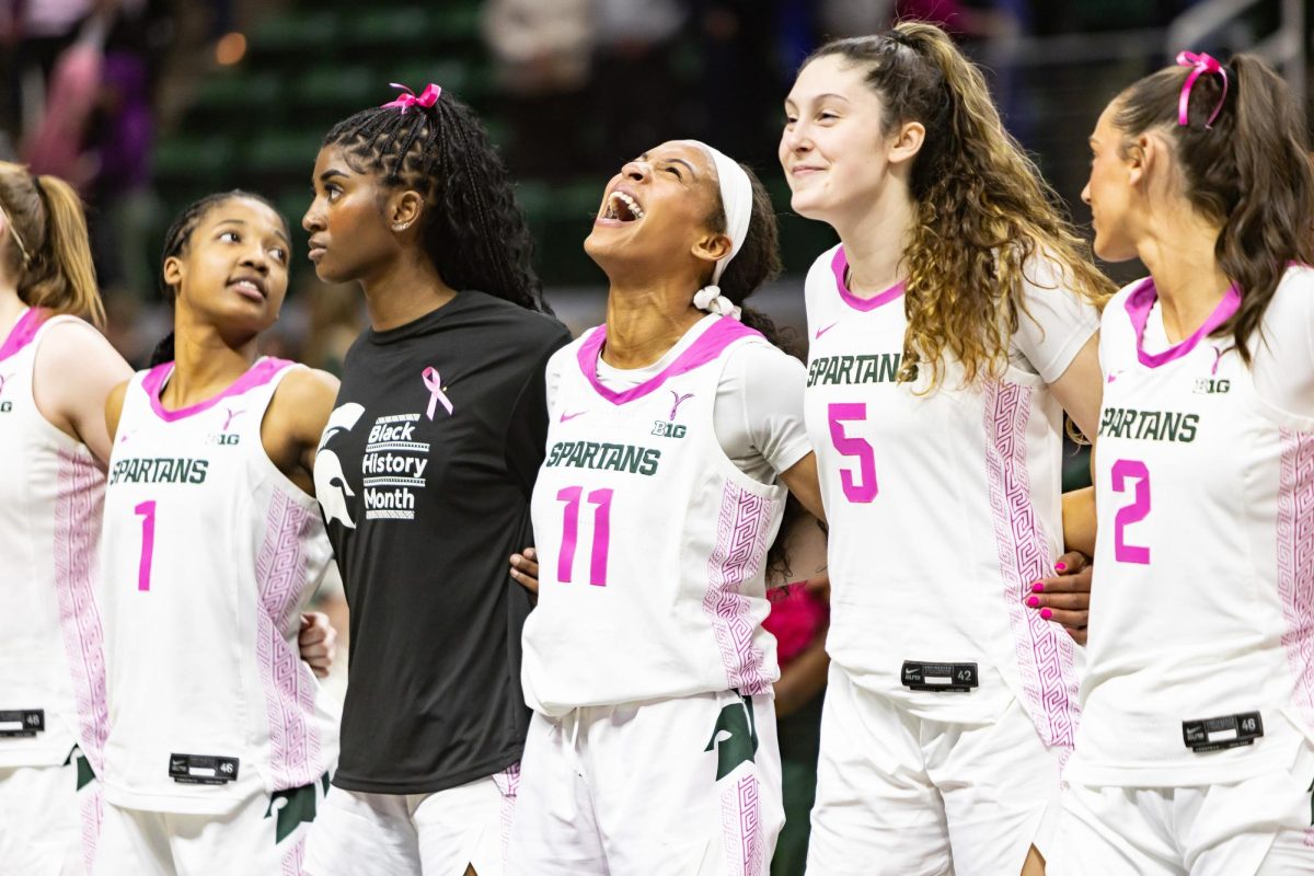 Michigan State women's basketball post-game against Indiana. (East Lansing, Feb. 23 2025). 